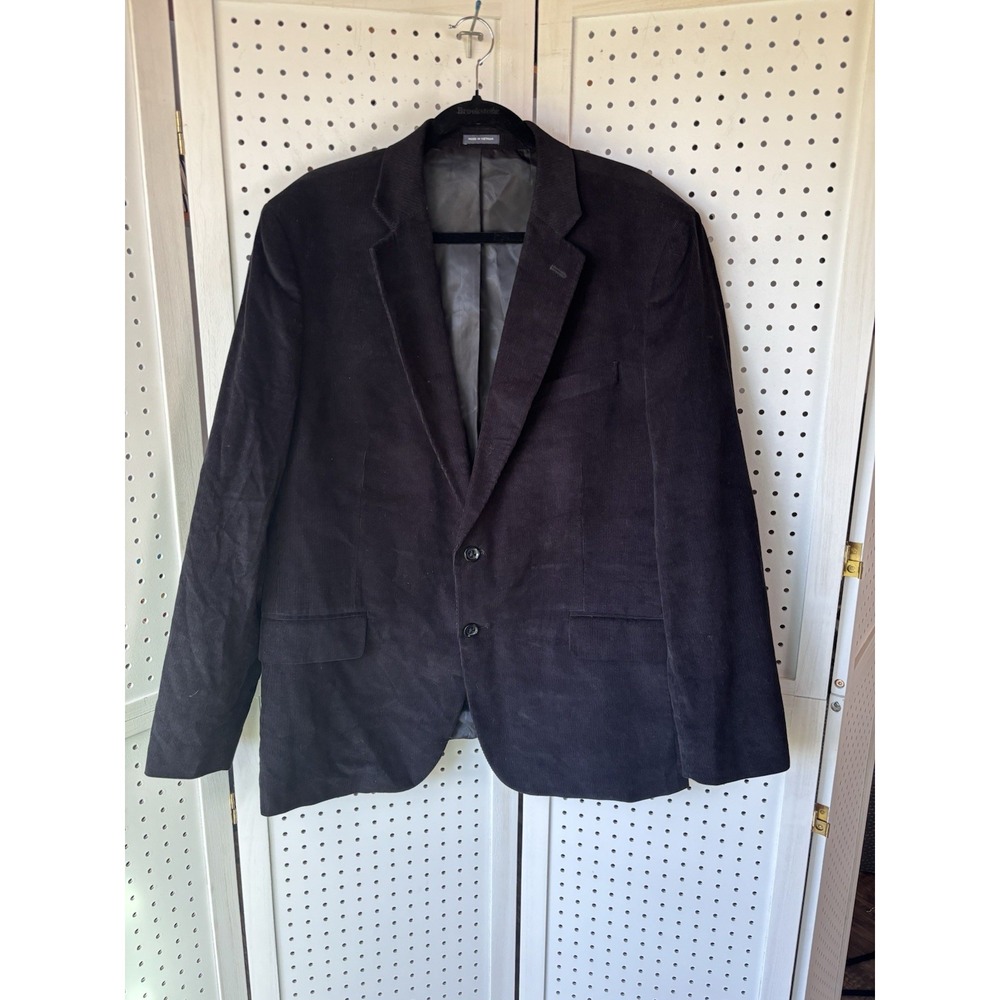 Stafford Corduroy Blazer‎ Jacket Sport Coat Mens 46R Cotton Black Classic Fit